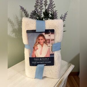 Peace & Pearls Cozy Infinity Scarf Ivory